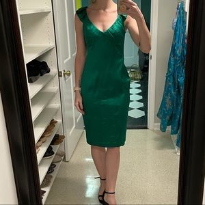 Maggie London Satin Emerald dress